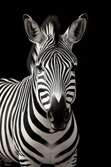 The zebra's coat is predominantly white, and its striking black stripes create a visually captivating contrast.
