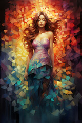 Kaleidoscopic Elegance: A Symphony of Color and Grace. Generative AI