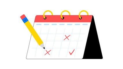 Calendar and Pencil Corporate Vector Illustration