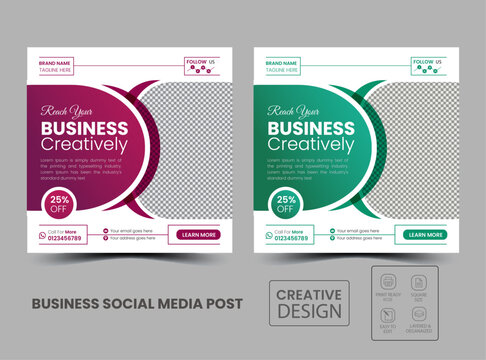 Corporate Social Media Post Design, Minimal And Creative Template