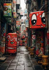Obraz premium Neo Tokyo Cyberpunk Echoes City Generative AI