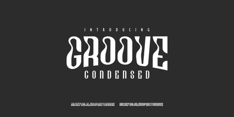 Groove funky trippy sans alphabet typography font vector for logo and branding	