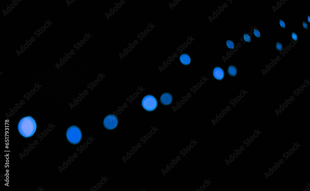 Canvas Prints bokeh, neon blue lights on black background and dots with pattern, texture and mockup with cosmic ae