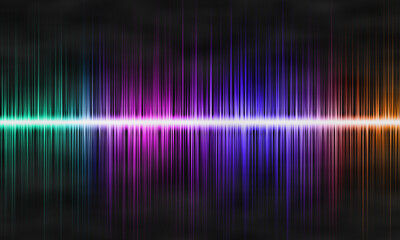 Colored sound waves on a black background