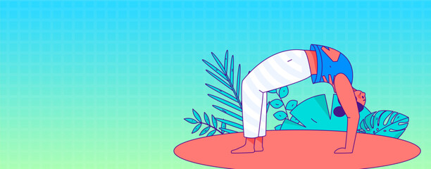 Practicing yoga, physical and mental health, flat vector character concept, operation hand drawn illustration