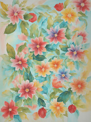 Fototapeta na wymiar oil painting style flower painting illustration 7