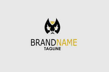 Lion face in two girls logo