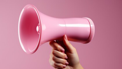 hand with megaphone pink