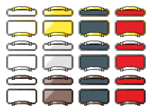 ドット絵 フレームセット01（リボンあり）※リボン取り外し可