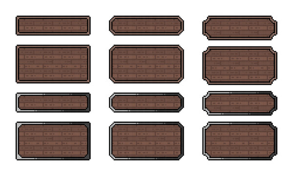ドット絵 木製風フレームセット