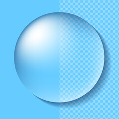 水滴をイメージした透明な球体（背景が透けて見える）ベクターイラスト