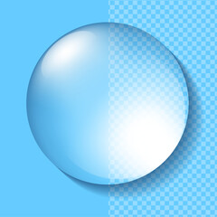 水滴をイメージした透明な球体（背景が透けて見える）ベクターイラスト