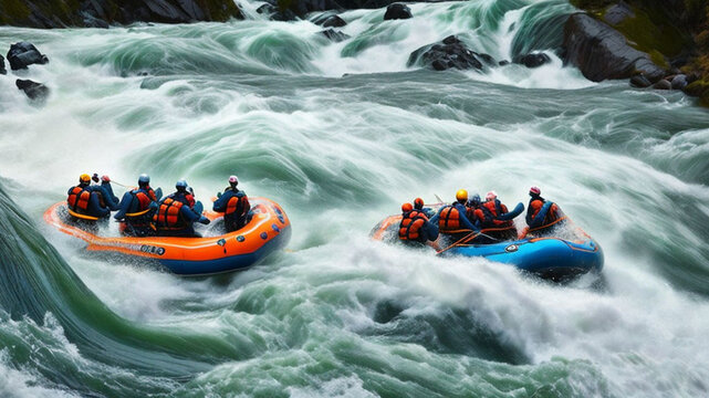 waterfall in the mountains, surfing, boats, jet ski, travel, lake