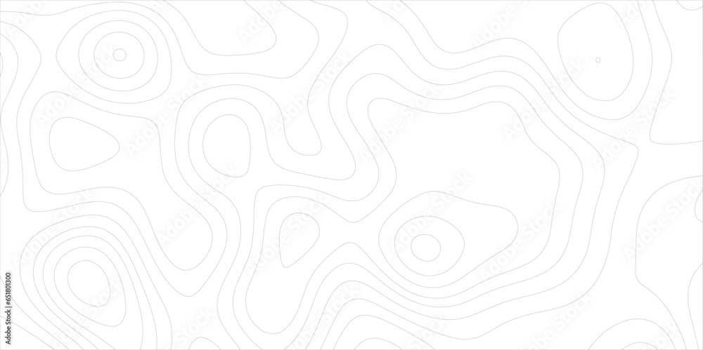Poster Ocean topographic line map with curvy wave isolines vector illustration. Abstract topographic contours map background, Vector contour topographic map. Cartography texture abstract banner use..