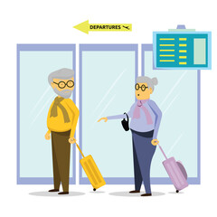 Get ready for takeoff with scenes of mature couples at an airport