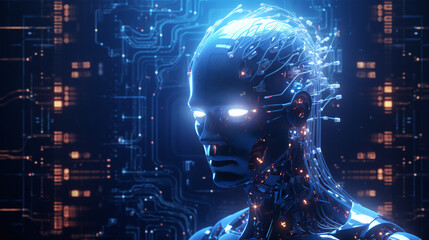 Virtual concept of network data processing, artificial intelligence technology, machine learning, data exchange, deep learning