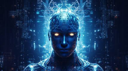 Virtual concept of network data processing, artificial intelligence technology, machine learning, data exchange, deep learning