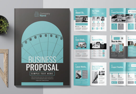 Project Proposal Design Layout with Blue Accents