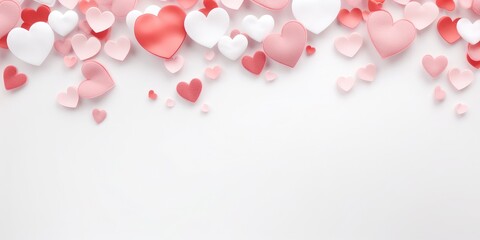 valentine day background with hearts - obrazy, fototapety, plakaty