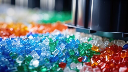 The process of recycling plastic into small plastic pellets.