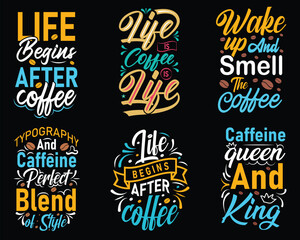 Typography Coffee T-shirt Design, Coffee tee 
