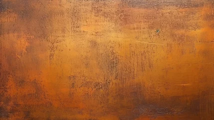 Foto op Plexiglas old grunge copper bronze, rustic texture, copper background, texture of a vintage orange, bronze, gold metal © Vikarest