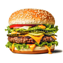 hamburger on a white background