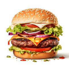 hamburger isolated on white background