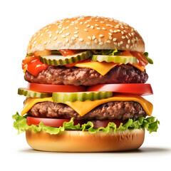 hamburger on a white background