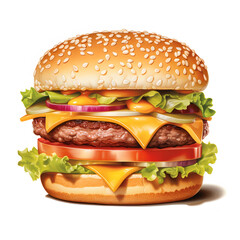 hamburger isolated on white