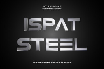 Ispat Steel 3d Editable text effect vector