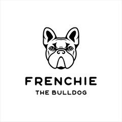 French bulldog face with classic style design