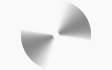 Circular spiral sound wave rhythm from lines