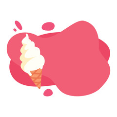 ice cream summer beach tag bubble for text decorate design