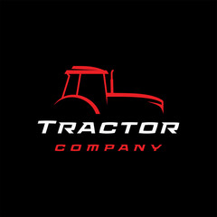 Tractor logo with sharp line design in masculine style