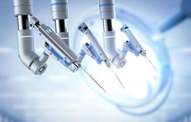 Robotic assisted surgery machine with surgery lights