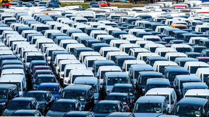 Cars in a line waiting of car shipping