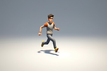 Fototapeta na wymiar Ai Generated A character running in place with a looped animation