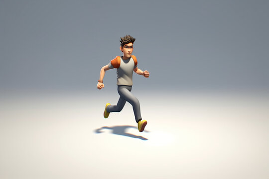 Ai Generated A character running in place with a looped animation