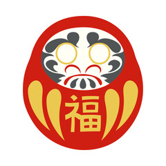目なし達磨。フラットなベクターイラスト。
Eyeless Daruma doll. Flat designed vector illustration.
