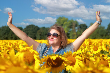 Sunflower harmony: Woman in the arms of nature