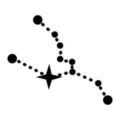 Constellation of taurus, Vector zodiac sign icon.