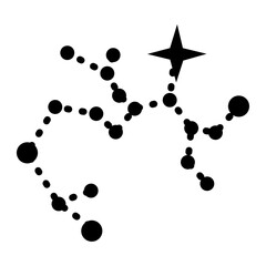 Constellation of sagittarius, Vector zodiac sign icon.