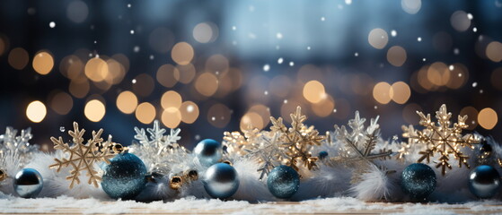 Obraz na płótnie Canvas Blurred bokeh light background, Christmas and New Year holidays background