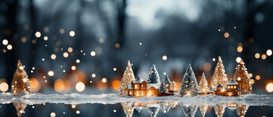 Fototapeta na wymiar Blurred bokeh light background, Christmas and New Year holidays background