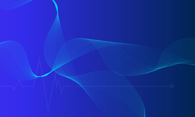 Abstract white curves and meridian in gredient blue background.