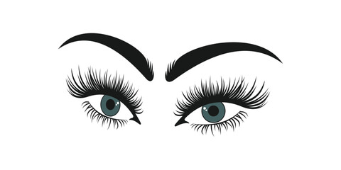 eyelash logo design with beauty lashes concept
