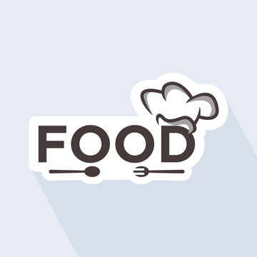 food chat logo design creative concept
