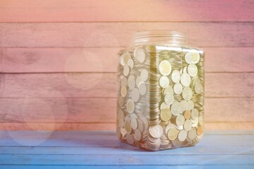 Money in jar