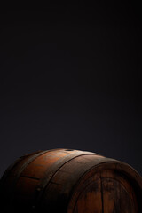 wine barrels in a cellar - obrazy, fototapety, plakaty